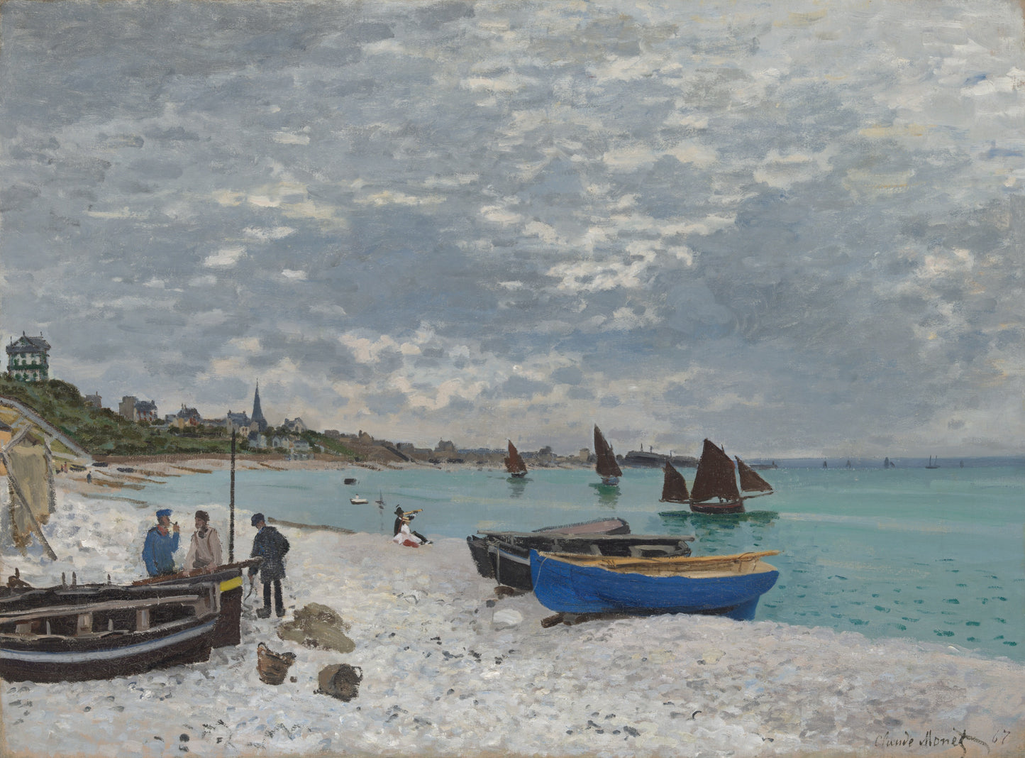 The Beach at Sainte-Adresse - HallOfArt